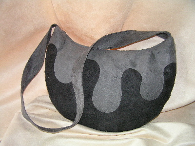 Nel Tip  handgemaakte schoudertas - zwart en grijs