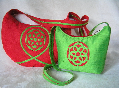 handgemaakte tassen Nel Tip - Turkse Knoop rood en groen