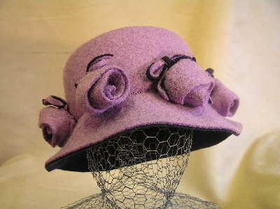 Nel Tip handgemaakte hoed - wol, paars