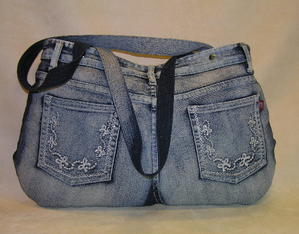 schoudertas jeans vintage achterzijde